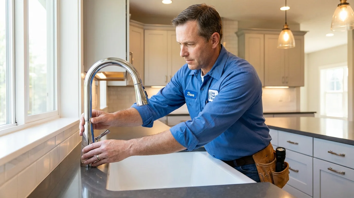 Kitchen faucet installation by Johns Plumbing LLC in Nortonville