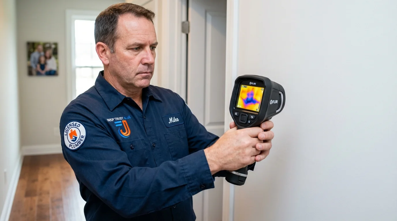 Thermal imaging leak detection by Johns Plumbing LLC in Nortonville